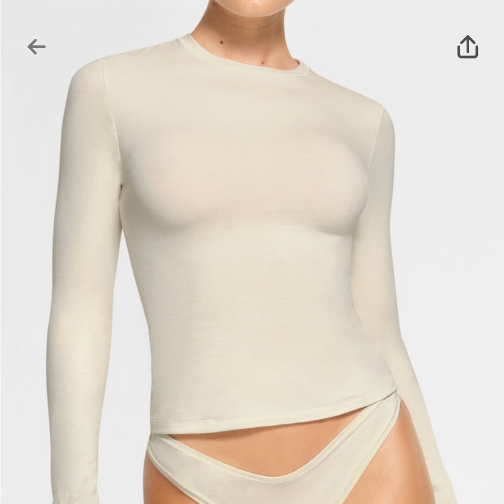 SKIMS Cream Long Sleeve Top